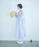 【 限定色販売 】リネンキャンバス　カフタンワンピース